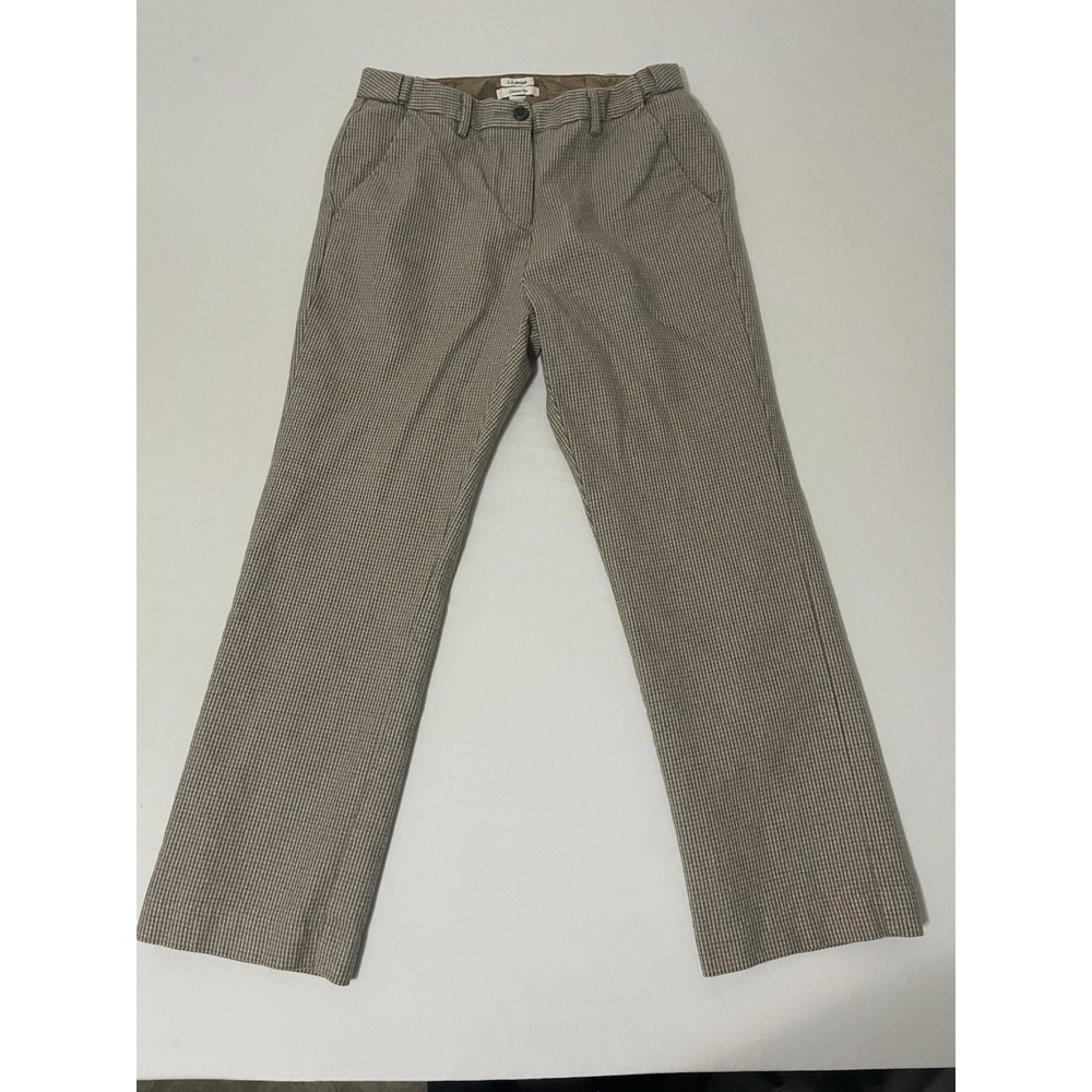 L.L. Bean Houndstooth Women's Dress Pants Lined Stretch Flat Front‎ Size 6P VTG